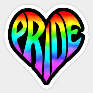 Ombre Gradient Rainbow Pride Heart Sticker